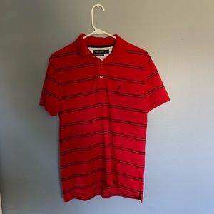 Red and black stripped Nautica shirt